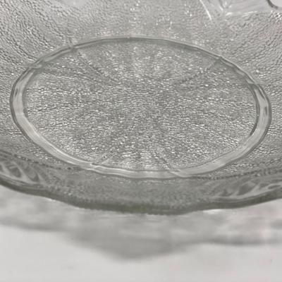 Anchor Hocking Leaf and Blossom Clear Plate 8