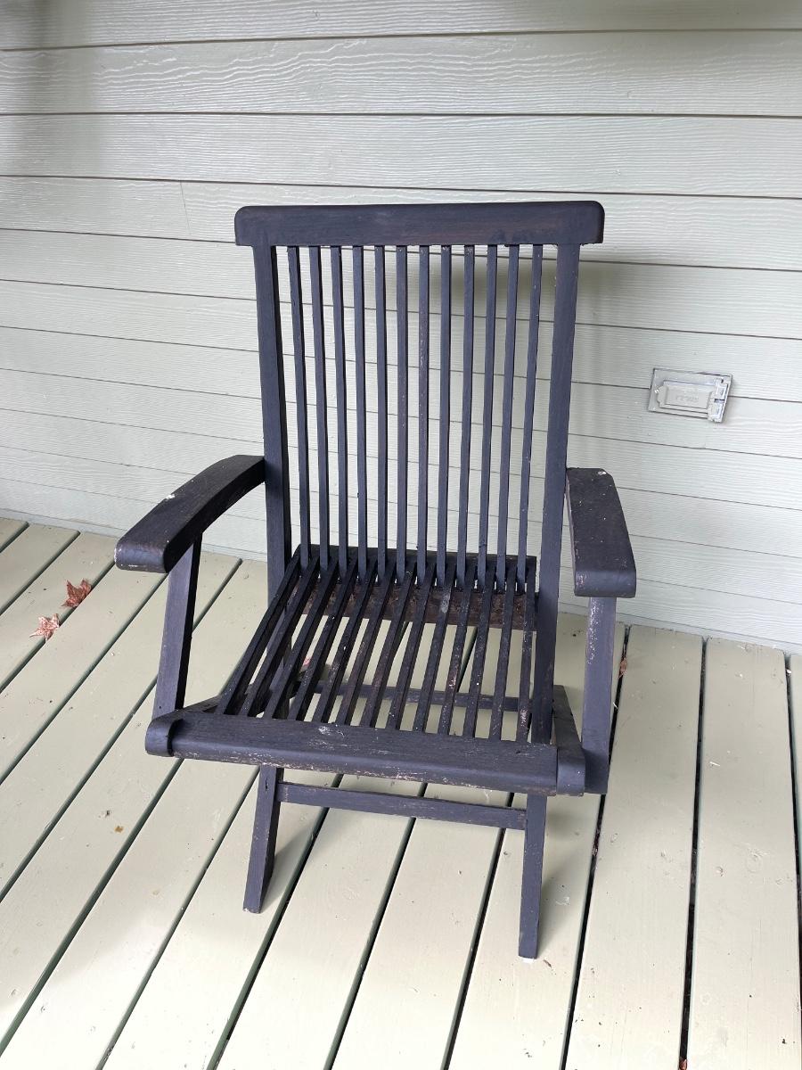 Four Teak Wood Foldable Chairs