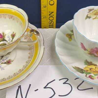 2 Tea Cups and Saucers