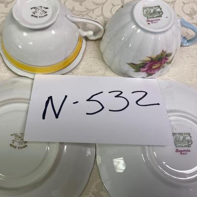 2 Tea Cups and Saucers