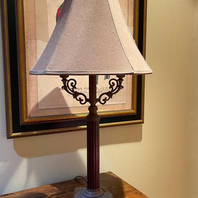 Vintage Decorative Lamp with Linen Shade