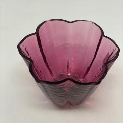 Vintage Pilgrim Cranberry Glass Votive Holder 3