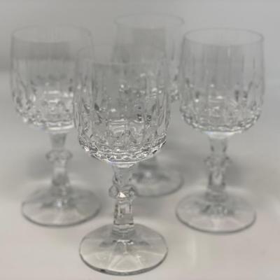 Set of 4 Vintage Crystal Wine Glasses