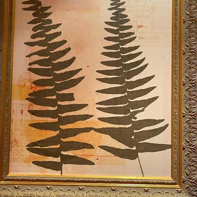 Three Piece Framed Fern Collaboration with Gold Frames