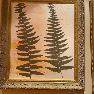 Three Piece Framed Fern Collaboration with Gold Frames