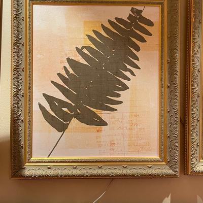 Three Piece Framed Fern Collaboration with Gold Frames