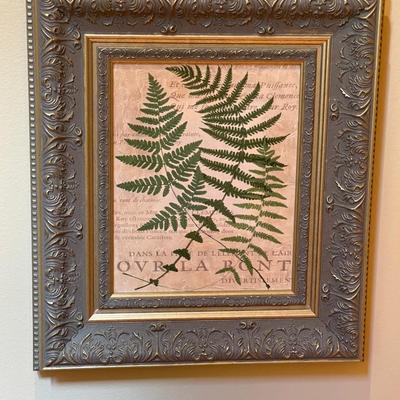 Set of Four Fern Art on Canvas