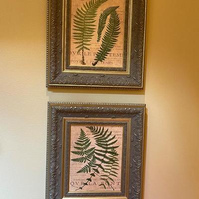 Set of Four Fern Art on Canvas