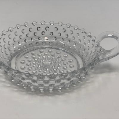 Vintage Clear Hobnail Relish Dish
