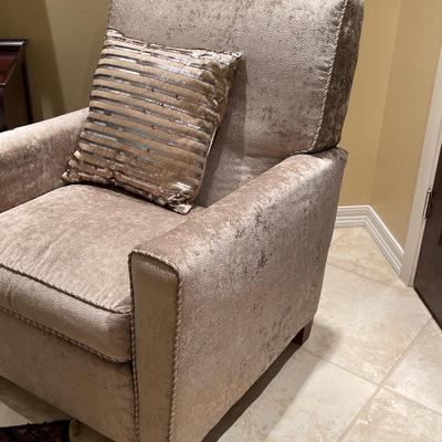Two Vintage Crushed Velvet Recliners