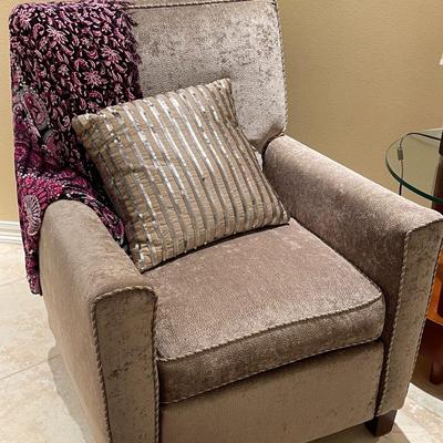 Two Vintage Crushed Velvet Recliners