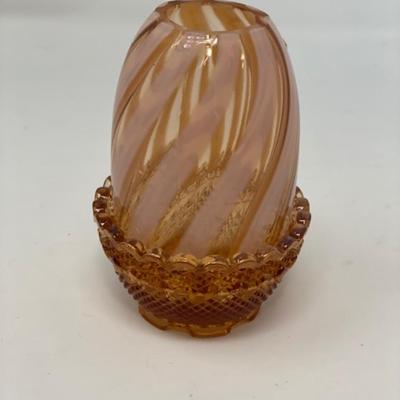 Fenton Caneo Opalescent Spiral Optic Pattern Fairy Light