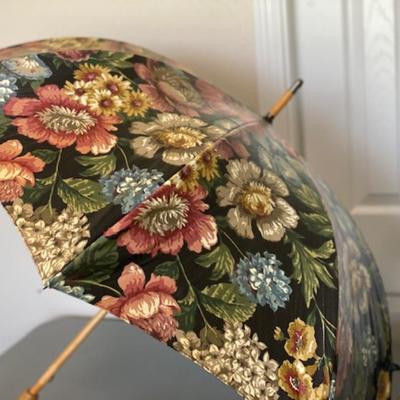 Vintage Oil Cloth Umbrella from Great Britain