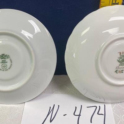 Larkspur and Orange Tea Cup and Saucers