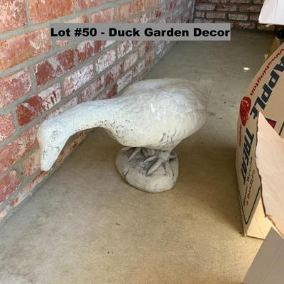 Pair of Goose Garden Figurines