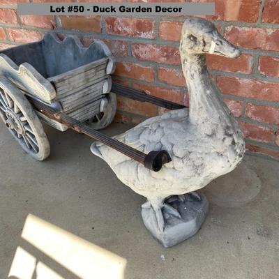 Pair of Goose Garden Figurines