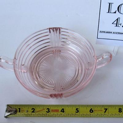 Pink Depression Glass Handled Candy Dish