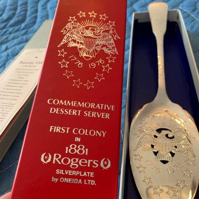 Oneida Rogers Commemorative Patriotic Dessert Spoon In Box
