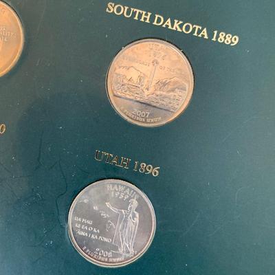 US State Quarters Collection In Large Book Form Under Glass