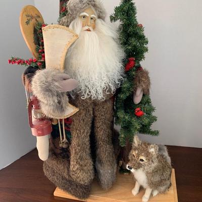 Lynn Haney â€œTimberland Friendsâ€ Large Christmas Display Santa Wolf