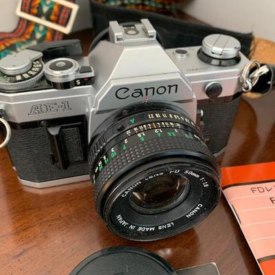 Canon AE-1 35mm Camera w/ Telephoto Lens / Manuals