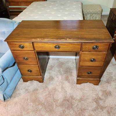 Vintage Solid Wood Desk 7 drawer 45x22x30