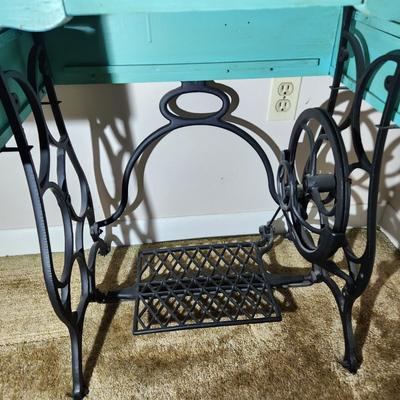Painted Treadle Sewing Machine Cabinet