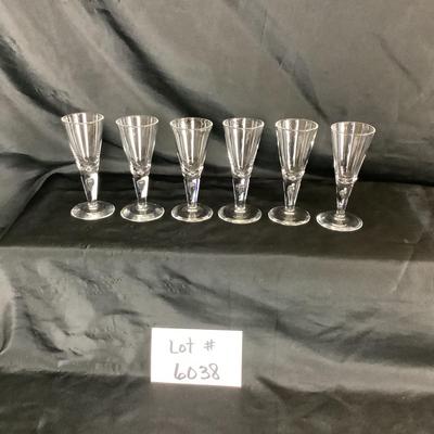 Lot. 6038. Set of Six Beautiful STEUBEN 7924 Claret Wine Glasses