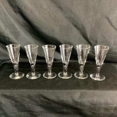 Lot. 6038. Set of Six Beautiful STEUBEN 7924 Claret Wine Glasses