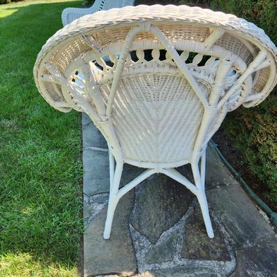 Vintage Wicker Chair and Loveseat