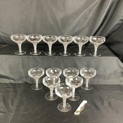 Lot. 6042. Lot of STUART Crystal â€œ Ariel â€œ Champagne Glasses