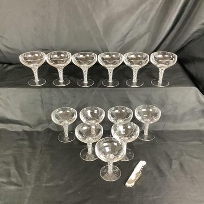 Lot. 6042. Lot of STUART Crystal â€œ Ariel â€œ Champagne Glasses