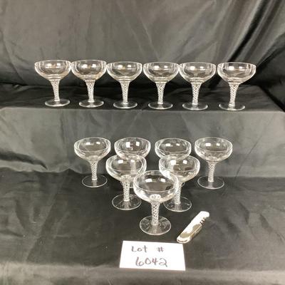 Lot. 6042. Lot of STUART Crystal â€œ Ariel â€œ Champagne Glasses