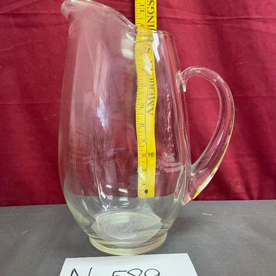 Vintage clear glass, ice lip pitcher