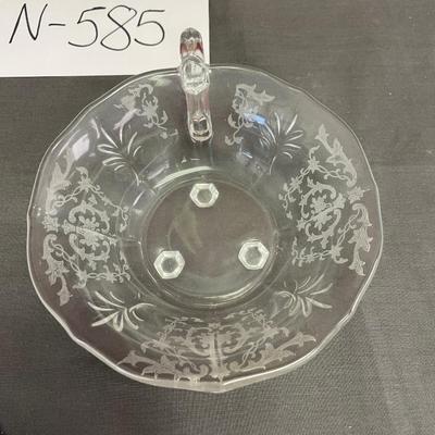 Fostoria etched glass nappy bowl