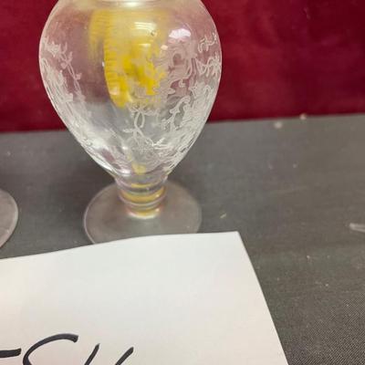 Clear Fostoria Arcade footed salt & pepper