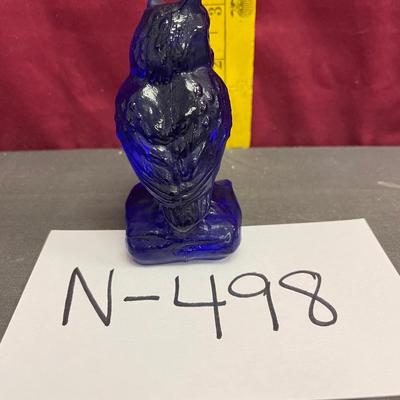 Vintage Degehart glass cobalt wide owl