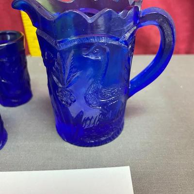 Vintage children cobalt beverage set
