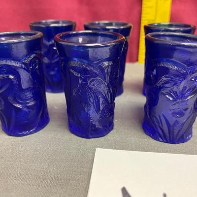 Vintage children cobalt beverage set