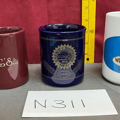 Trio of coffee mugs