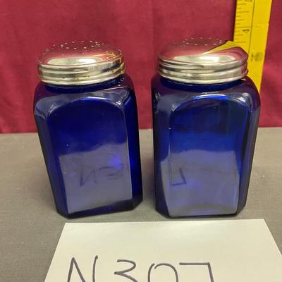 Cobalt blue salt and pepper shakers
