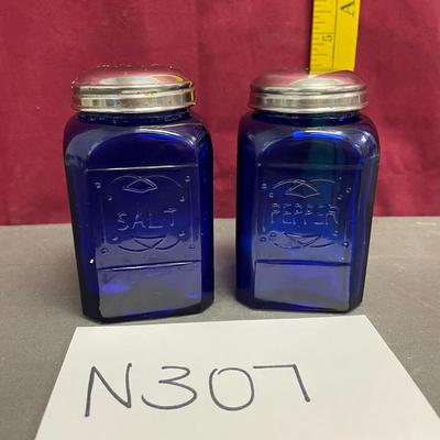 Cobalt blue salt and pepper shakers
