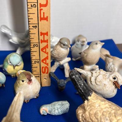 Mix lot of 19 Bird Figurines Inc. Aynsley, Otagiri, Cloisonne