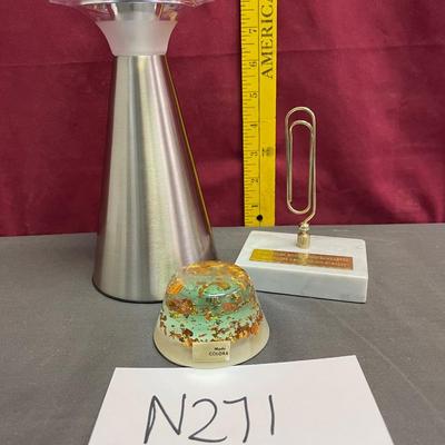 Office light, paper weight and picture holder