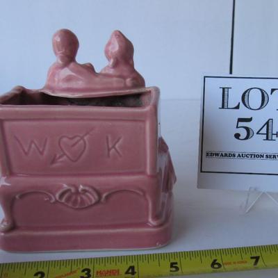 Vintage Colonial Couple Pottery Planter