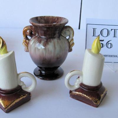 Smaller Pottery Vase and Salt/Pepper Set