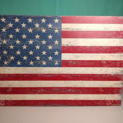 Wooden American Flag Hanging