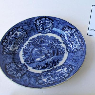 Old Patrus Regout & Co Maastrich Holland Blue Transferware Plate, Marked on Back