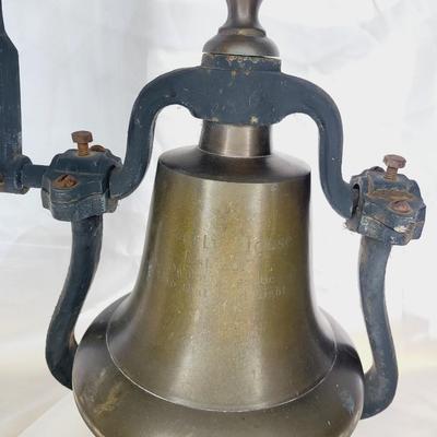 LARGE CAST IRON & BRASS BELL!