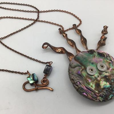 Reversible Copper ðŸŒž ðŸ¦Š Necklace with abalone